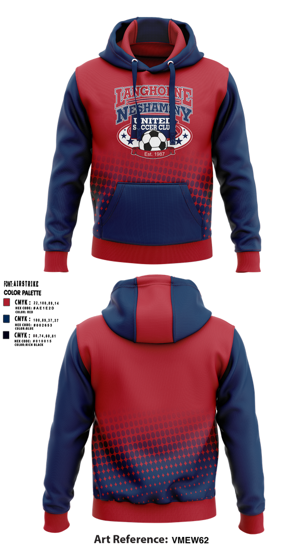 Hoodie, Langhorne Neshaminy United Soccer Club, Men's Soccer, Teamtime, Team time, sublimation, custom sports apparel, team uniforms, spirit wear, spiritwear, sports uniforms, custom shirts, team store, custom team store, fundraiser sports, apparel fundraiser