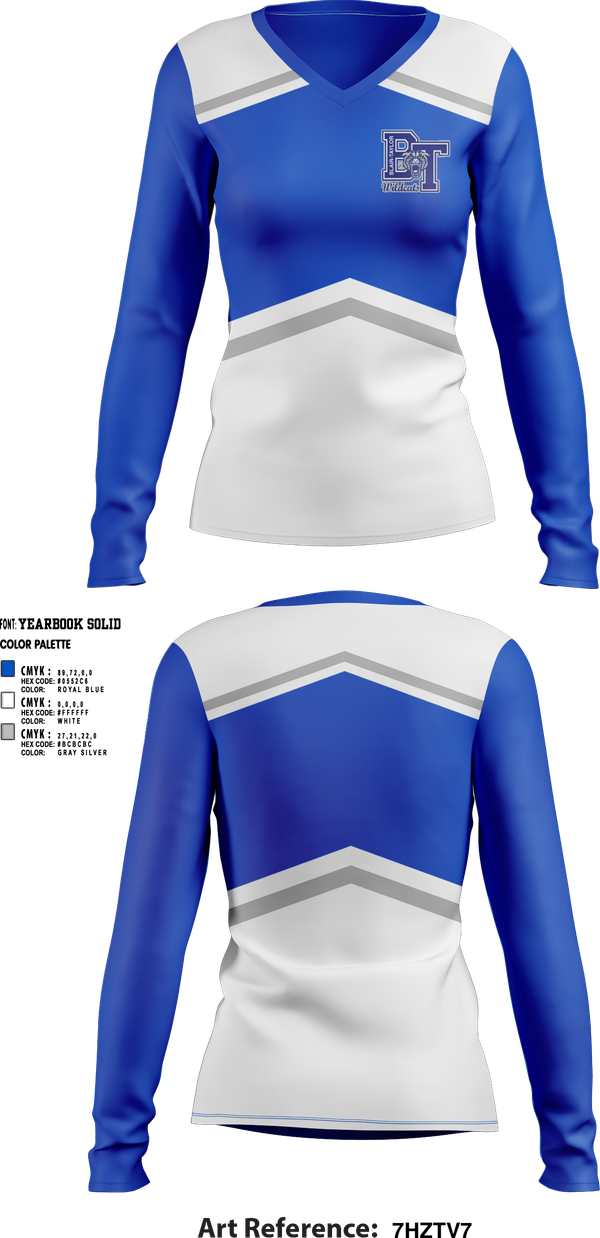 Womens Long Sleeve Vneck Shirt, Blair-Taylor High School Cheer, Cheer, Teamtime, Team time, sublimation, custom sports apparel, team uniforms, spirit wear, spiritwear, sports uniforms, custom shirts, team store, custom team store, fundraiser sports, apparel fundraiser