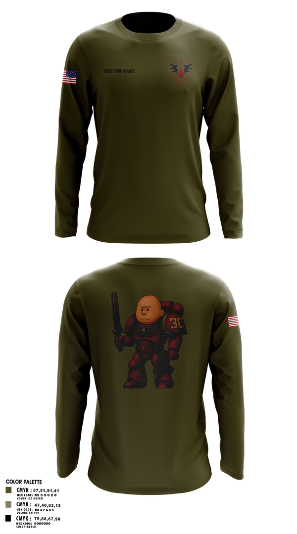 Long Sleeve Performance Shirt, CCo, 1-508PIR (OG), Army, Teamtime, Team time, sublimation, custom sports apparel, team uniforms, spirit wear, spiritwear, sports uniforms, custom shirts, team store, custom team store, fundraiser sports, apparel fundraiser