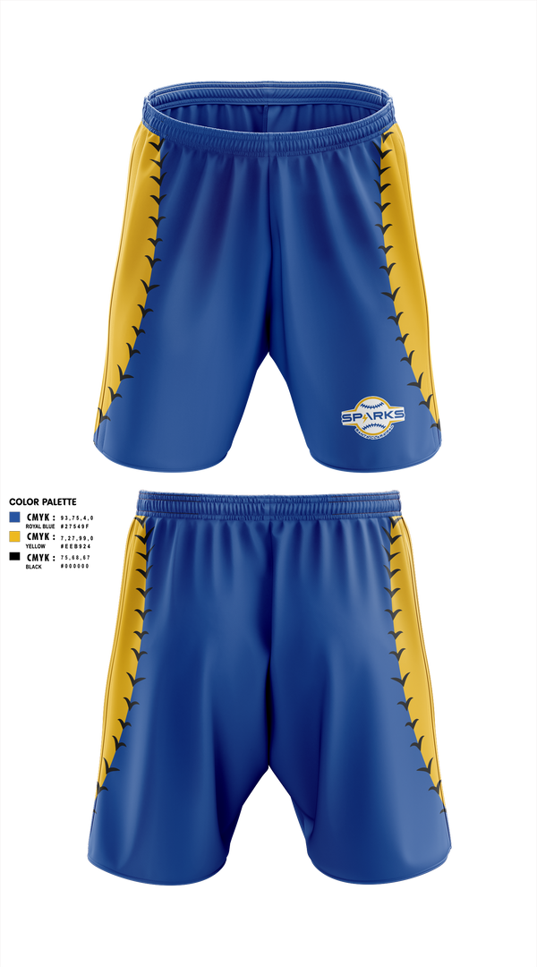 Athletic Shorts With Pockets, Santa Clara PAL Sparks, Softball, Teamtime, Team time, sublimation, custom sports apparel, team uniforms, spirit wear, spiritwear, sports uniforms, custom shirts, team store, custom team store, fundraiser sports, apparel fundraiser