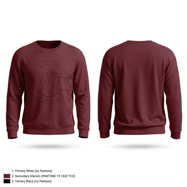 Crew Neck Sweatshirt, Wild Indians, Softball, Teamtime, Team time, sublimation, custom sports apparel, team uniforms, spirit wear, spiritwear, sports uniforms, custom shirts, team store, custom team store, fundraiser sports, apparel fundraiser