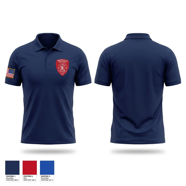 Short Sleeve Performance Polo, Whitesville Fire Department, Fire Department, Teamtime, Team time, sublimation, custom sports apparel, team uniforms, spirit wear, spiritwear, sports uniforms, custom shirts, team store, custom team store, fundraiser sports, apparel fundraiser