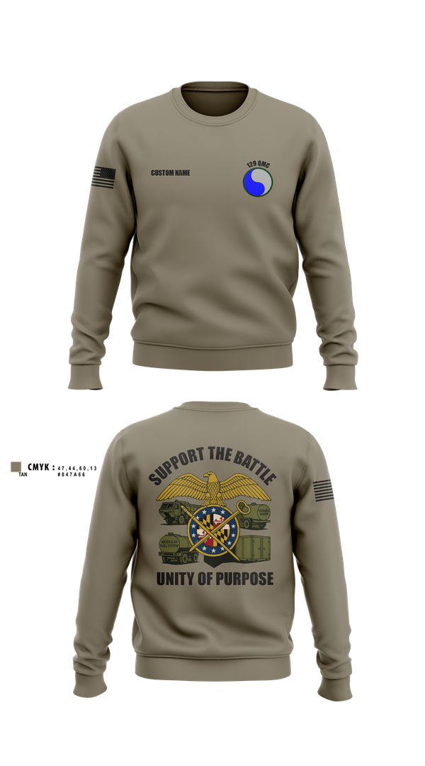 Crew Neck Sweatshirt, 729 Quarter Master Unit, Army, Teamtime, Team time, sublimation, custom sports apparel, team uniforms, spirit wear, spiritwear, sports uniforms, custom shirts, team store, custom team store, fundraiser sports, apparel fundraiser