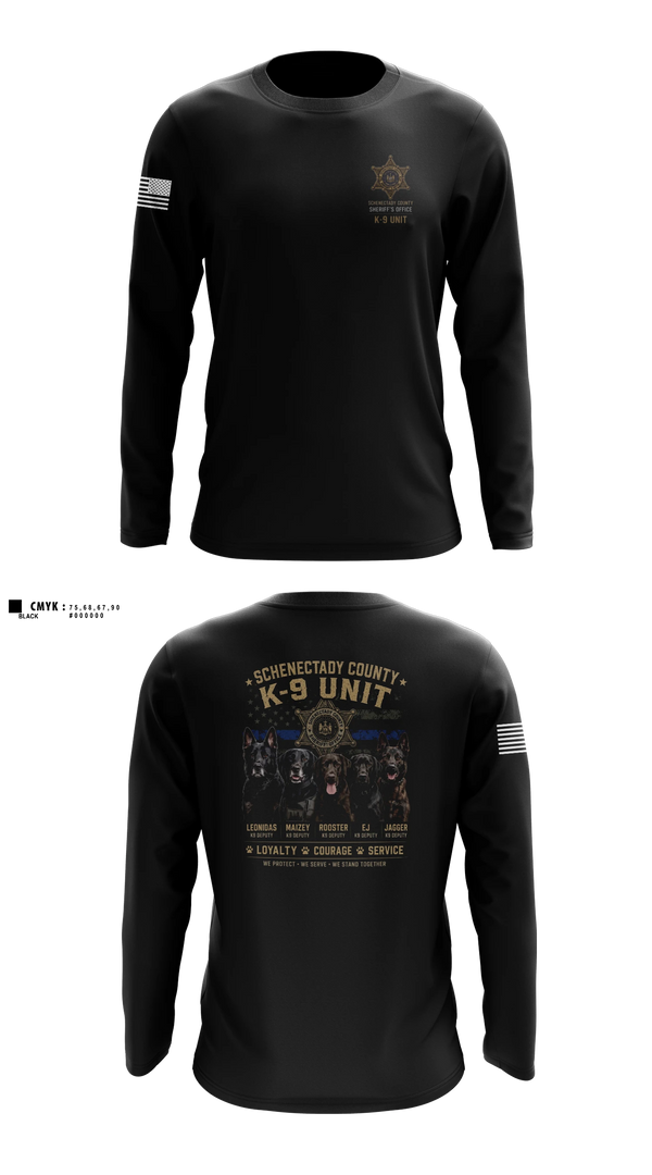 Long Sleeve Performance Shirt, Schenectady County Sheriff K9, Police, Teamtime, Team time, sublimation, custom sports apparel, team uniforms, spirit wear, spiritwear, sports uniforms, custom shirts, team store, custom team store, fundraiser sports, apparel fundraiser