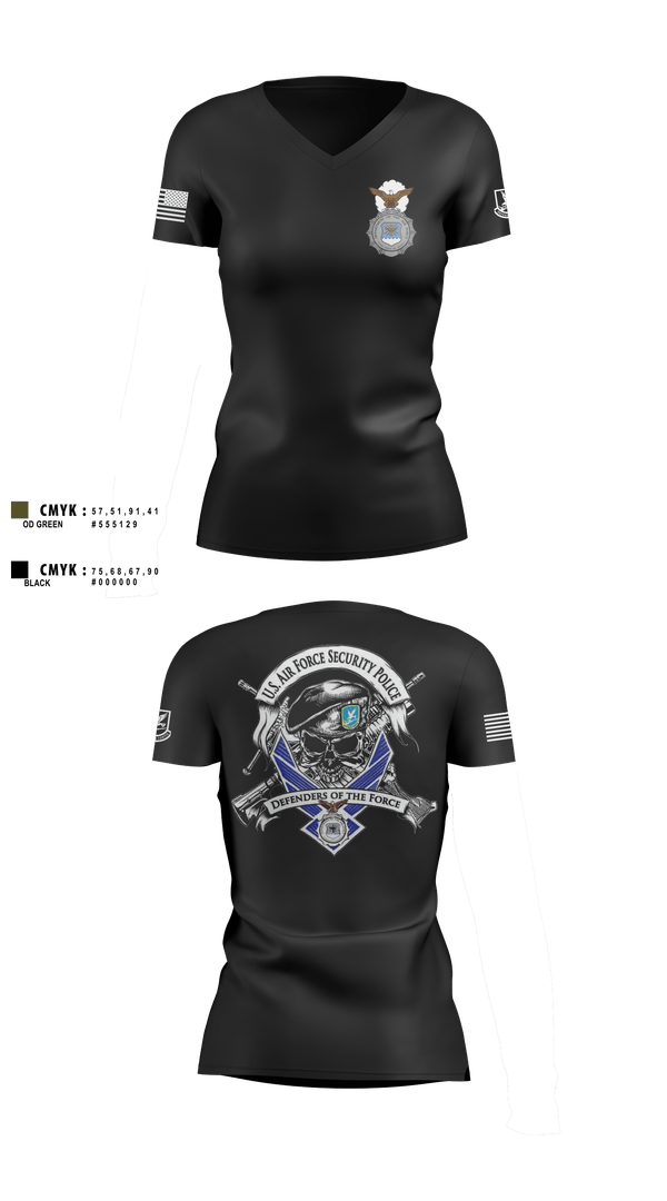 Womens Short Sleeve Vneck Shirt, 101st security forces, Air Force, Teamtime, Team time, sublimation, custom sports apparel, team uniforms, spirit wear, spiritwear, sports uniforms, custom shirts, team store, custom team store, fundraiser sports, apparel fundraiser