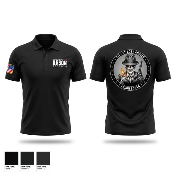 Short Sleeve Performance Polo, Arson Squad, Fire Department, Teamtime, Team time, sublimation, custom sports apparel, team uniforms, spirit wear, spiritwear, sports uniforms, custom shirts, team store, custom team store, fundraiser sports, apparel fundraiser
