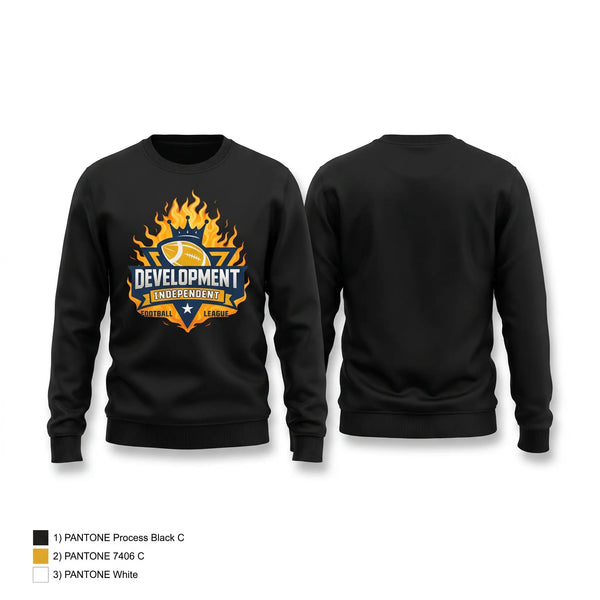 Crew Neck Sweatshirt, development independent Football League, Fire Department, Teamtime, Team time, sublimation, custom sports apparel, team uniforms, spirit wear, spiritwear, sports uniforms, custom shirts, team store, custom team store, fundraiser sports, apparel fundraiser