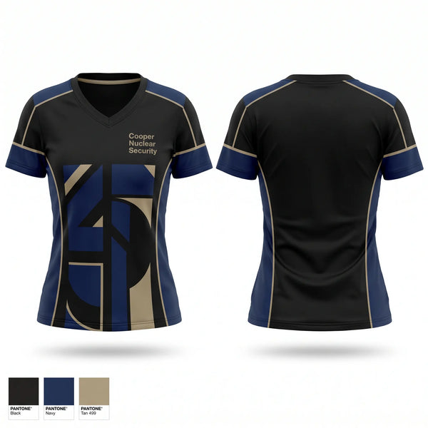 Womens Short Sleeve Vneck Shirt, Cooper Nuclear Security, , Teamtime, Team time, sublimation, custom sports apparel, team uniforms, spirit wear, spiritwear, sports uniforms, custom shirts, team store, custom team store, fundraiser sports, apparel fundraiser