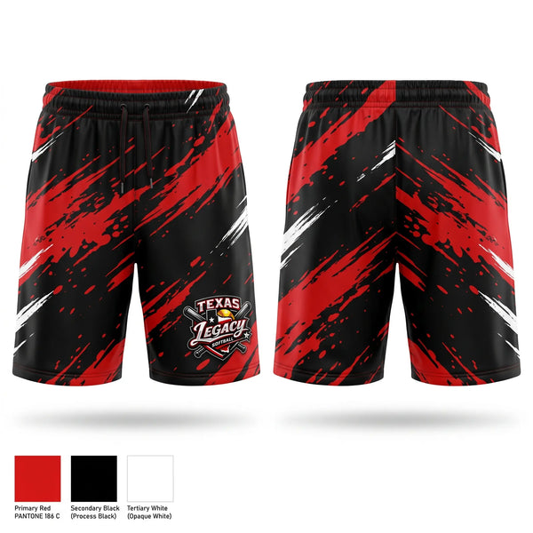 Athletic Shorts With Pockets, Texas legacy, Softball, Teamtime, Team time, sublimation, custom sports apparel, team uniforms, spirit wear, spiritwear, sports uniforms, custom shirts, team store, custom team store, fundraiser sports, apparel fundraiser