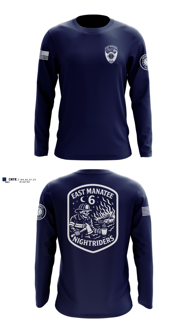 Long Sleeve Performance Shirt, East Manatee, Fire Department, Teamtime, Team time, sublimation, custom sports apparel, team uniforms, spirit wear, spiritwear, sports uniforms, custom shirts, team store, custom team store, fundraiser sports, apparel fundraiser