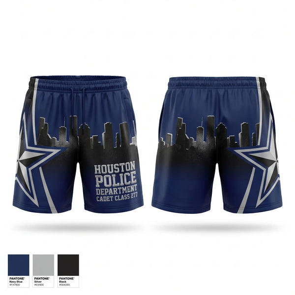 Athletic Shorts With Pockets, Houston Police Department Cadet Class 277, Police, Teamtime, Team time, sublimation, custom sports apparel, team uniforms, spirit wear, spiritwear, sports uniforms, custom shirts, team store, custom team store, fundraiser sports, apparel fundraiser