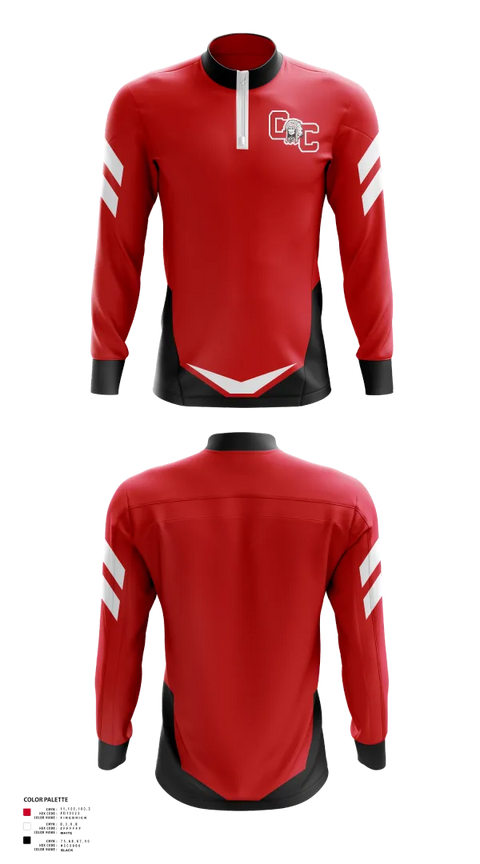 Quarter Zip Jacket, Crow Creek Chieftains, Cross Country, Teamtime, Team time, sublimation, custom sports apparel, team uniforms, spirit wear, spiritwear, sports uniforms, custom shirts, team store, custom team store, fundraiser sports, apparel fundraiser