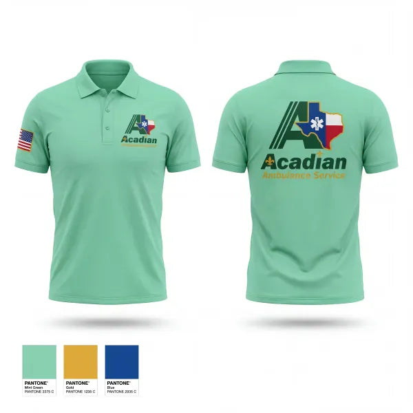 Short Sleeve Performance Polo, Acadian, EMS/EMT, Teamtime, Team time, sublimation, custom sports apparel, team uniforms, spirit wear, spiritwear, sports uniforms, custom shirts, team store, custom team store, fundraiser sports, apparel fundraiser