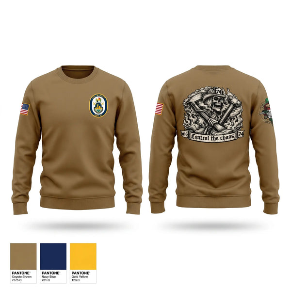 Crew Neck Sweatshirt, USS MCFAUL DDG 74, Navy, Teamtime, Team time, sublimation, custom sports apparel, team uniforms, spirit wear, spiritwear, sports uniforms, custom shirts, team store, custom team store, fundraiser sports, apparel fundraiser