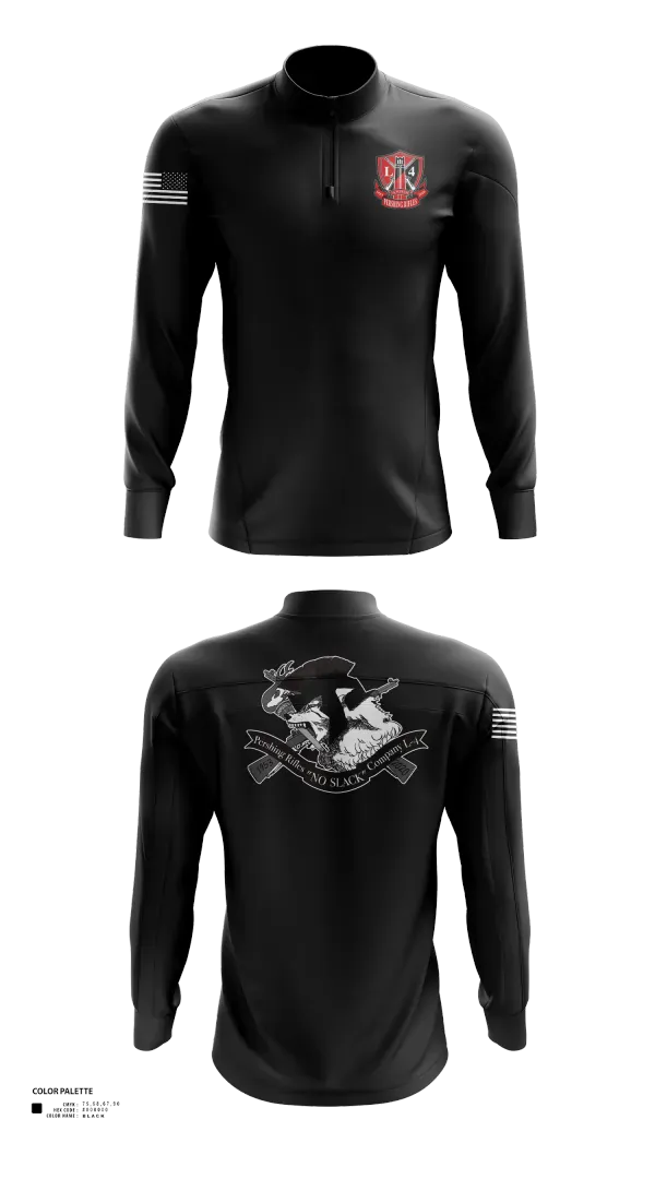 Quarter Zip Jacket, Pershing Rifles, Company L-4, Army, Teamtime, Team time, sublimation, custom sports apparel, team uniforms, spirit wear, spiritwear, sports uniforms, custom shirts, team store, custom team store, fundraiser sports, apparel fundraiser