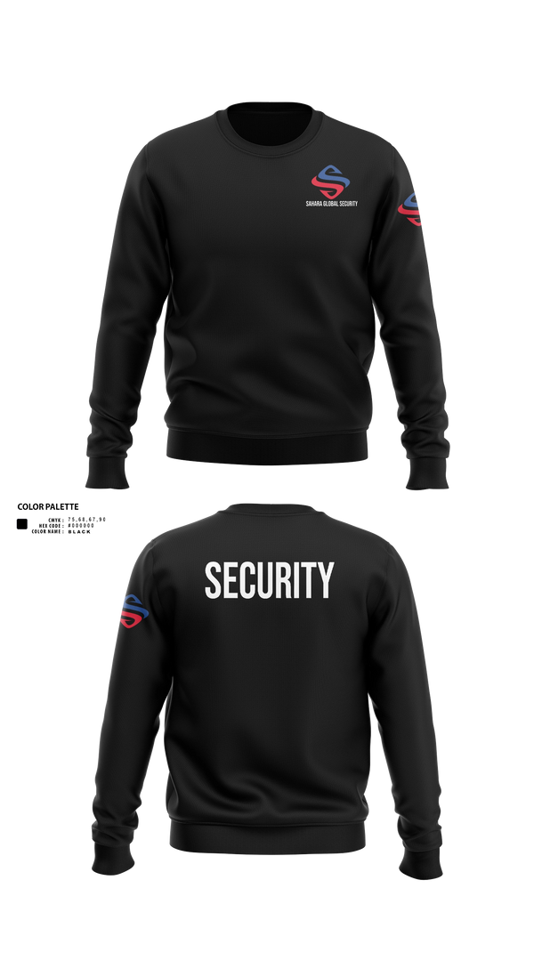 Crew Neck Sweatshirt, Sahara Global Security, Fire Department, Teamtime, Team time, sublimation, custom sports apparel, team uniforms, spirit wear, spiritwear, sports uniforms, custom shirts, team store, custom team store, fundraiser sports, apparel fundraiser