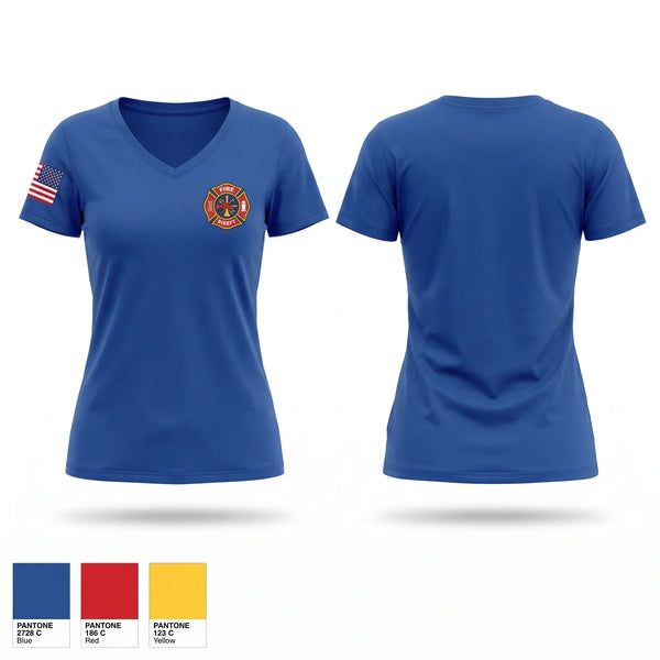 Womens Short Sleeve Vneck Shirt, Smithfield Volunteer Fire Department, Fire Department, Teamtime, Team time, sublimation, custom sports apparel, team uniforms, spirit wear, spiritwear, sports uniforms, custom shirts, team store, custom team store, fundraiser sports, apparel fundraiser