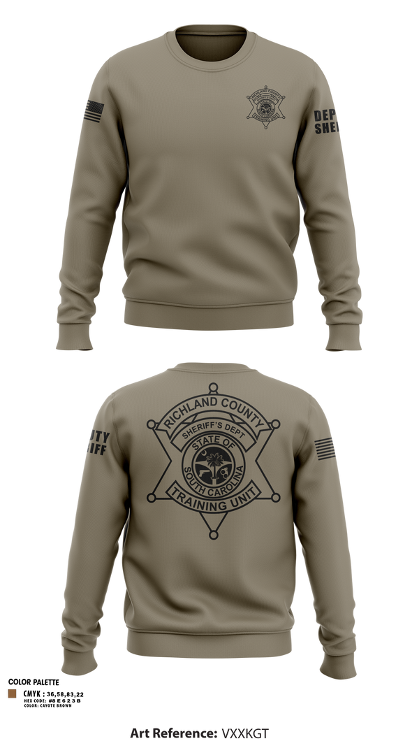 Crew Neck Sweatshirt, Richland County Sheriff's Department Training Unit, Police, Teamtime, Team time, sublimation, custom sports apparel, team uniforms, spirit wear, spiritwear, sports uniforms, custom shirts, team store, custom team store, fundraiser sports, apparel fundraiser