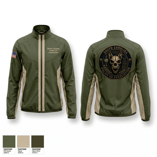Windbreaker, South Carolina Police K9 Association, Police, Teamtime, Team time, sublimation, custom sports apparel, team uniforms, spirit wear, spiritwear, sports uniforms, custom shirts, team store, custom team store, fundraiser sports, apparel fundraiser