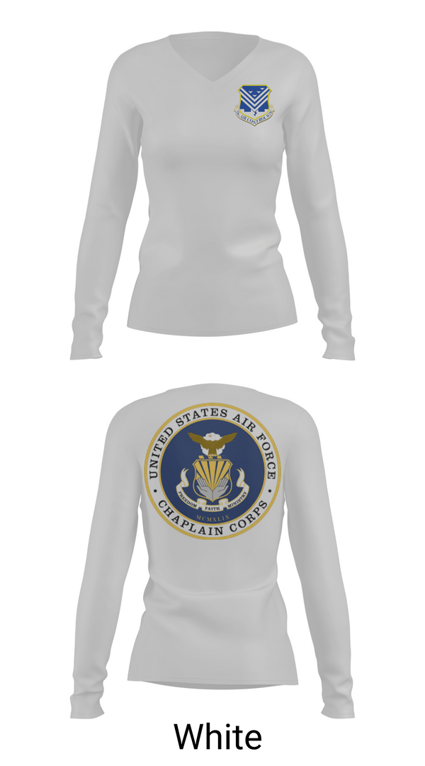 Womens Long Sleeve Vneck Shirt, 116th Air Control Wing, Air Force, Teamtime, Team time, sublimation, custom sports apparel, team uniforms, spirit wear, spiritwear, sports uniforms, custom shirts, team store, custom team store, fundraiser sports, apparel fundraiser