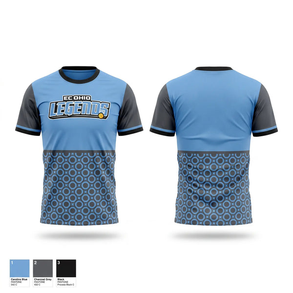 Soft Poly Tee Cotton Like Feel, EC Ohio Legends, Softball, Teamtime, Team time, sublimation, custom sports apparel, team uniforms, spirit wear, spiritwear, sports uniforms, custom shirts, team store, custom team store, fundraiser sports, apparel fundraiser