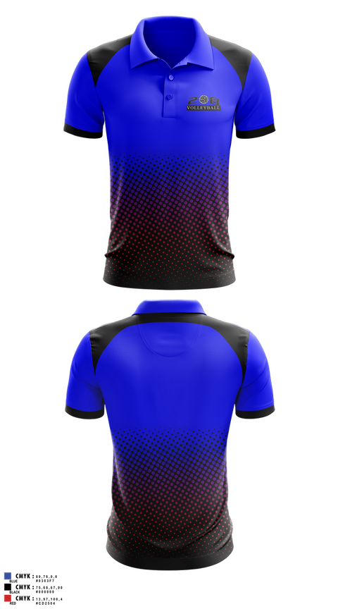 Short Sleeve Performance Polo, 208 Volleyball Club, Women's Volleyball, Teamtime, Team time, sublimation, custom sports apparel, team uniforms, spirit wear, spiritwear, sports uniforms, custom shirts, team store, custom team store, fundraiser sports, apparel fundraiser