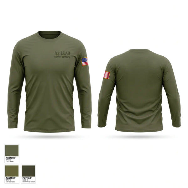 Long Sleeve Performance Shirt, 1st LAAD alpha battery, Marines, Teamtime, Team time, sublimation, custom sports apparel, team uniforms, spirit wear, spiritwear, sports uniforms, custom shirts, team store, custom team store, fundraiser sports, apparel fundraiser