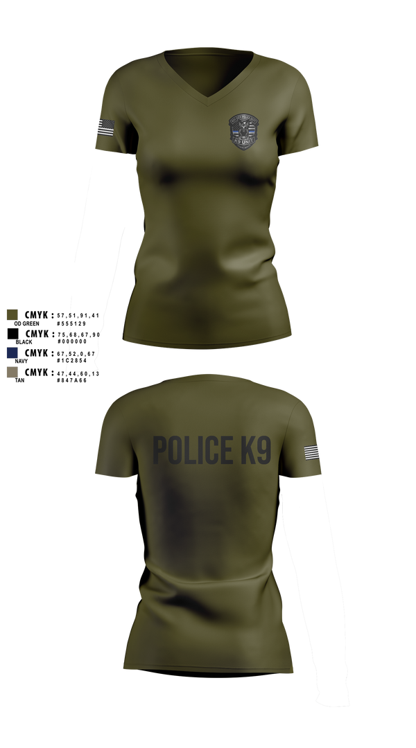 Womens Short Sleeve Vneck Shirt, Roy Cit Police K9, Police, Teamtime, Team time, sublimation, custom sports apparel, team uniforms, spirit wear, spiritwear, sports uniforms, custom shirts, team store, custom team store, fundraiser sports, apparel fundraiser