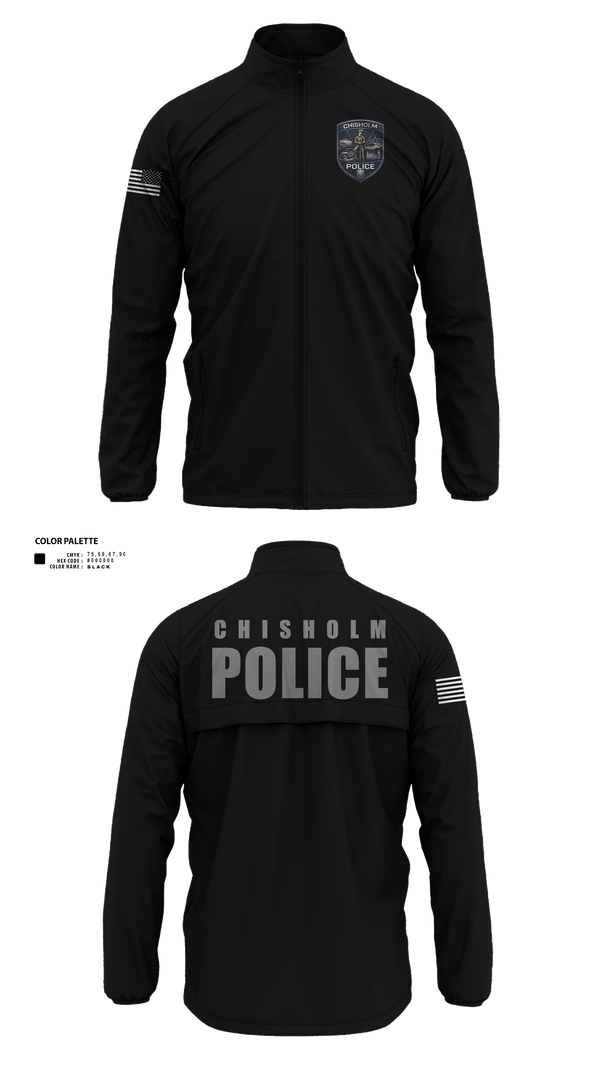 Windbreaker without hood, Chisholm Police Department, Police, Teamtime, Team time, sublimation, custom sports apparel, team uniforms, spirit wear, spiritwear, sports uniforms, custom shirts, team store, custom team store, fundraiser sports, apparel fundraiser