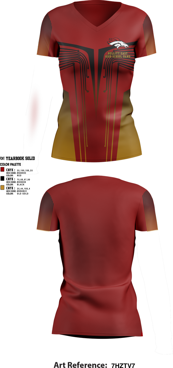 Womens Short Sleeve Vneck Shirt, Bullitt East High School Band, Spirit Store, Teamtime, Team time, sublimation, custom sports apparel, team uniforms, spirit wear, spiritwear, sports uniforms, custom shirts, team store, custom team store, fundraiser sports, apparel fundraiser