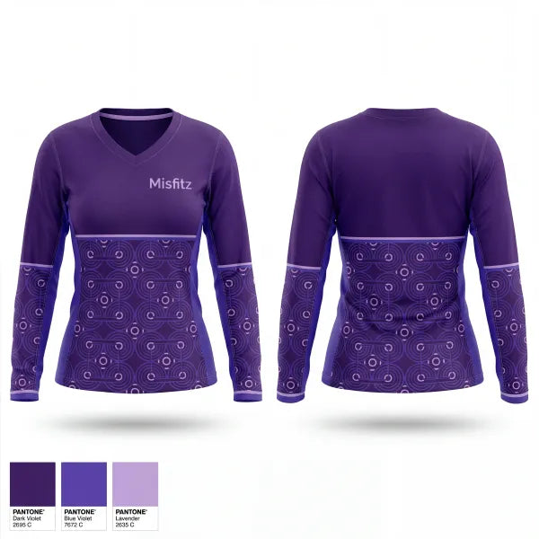 Womens Long Sleeve Vneck Shirt, Misfitz, Softball, Teamtime, Team time, sublimation, custom sports apparel, team uniforms, spirit wear, spiritwear, sports uniforms, custom shirts, team store, custom team store, fundraiser sports, apparel fundraiser