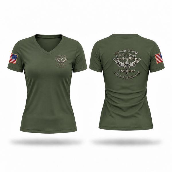 Womens Short Sleeve Vneck Shirt, Southern Regional Response Group SRT, Police, Teamtime, Team time, sublimation, custom sports apparel, team uniforms, spirit wear, spiritwear, sports uniforms, custom shirts, team store, custom team store, fundraiser sports, apparel fundraiser