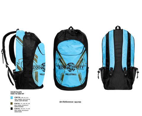 Gear Bag, Zoo City, Women's Volleyball, Teamtime, Team time, sublimation, custom sports apparel, team uniforms, spirit wear, spiritwear, sports uniforms, custom shirts, team store, custom team store, fundraiser sports, apparel fundraiser