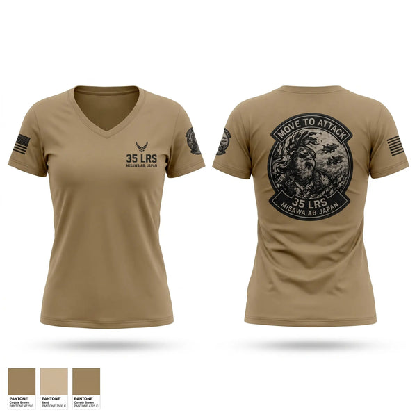 Womens Short Sleeve Vneck Shirt, 35 LRS, Air Force, Teamtime, Team time, sublimation, custom sports apparel, team uniforms, spirit wear, spiritwear, sports uniforms, custom shirts, team store, custom team store, fundraiser sports, apparel fundraiser