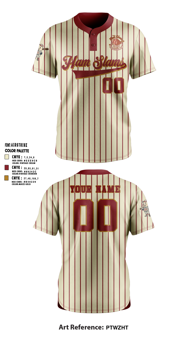 Two Button Softball Jersey, JoCo Ham Slams, Softball, Teamtime, Team time, sublimation, custom sports apparel, team uniforms, spirit wear, spiritwear, sports uniforms, custom shirts, team store, custom team store, fundraiser sports, apparel fundraiser