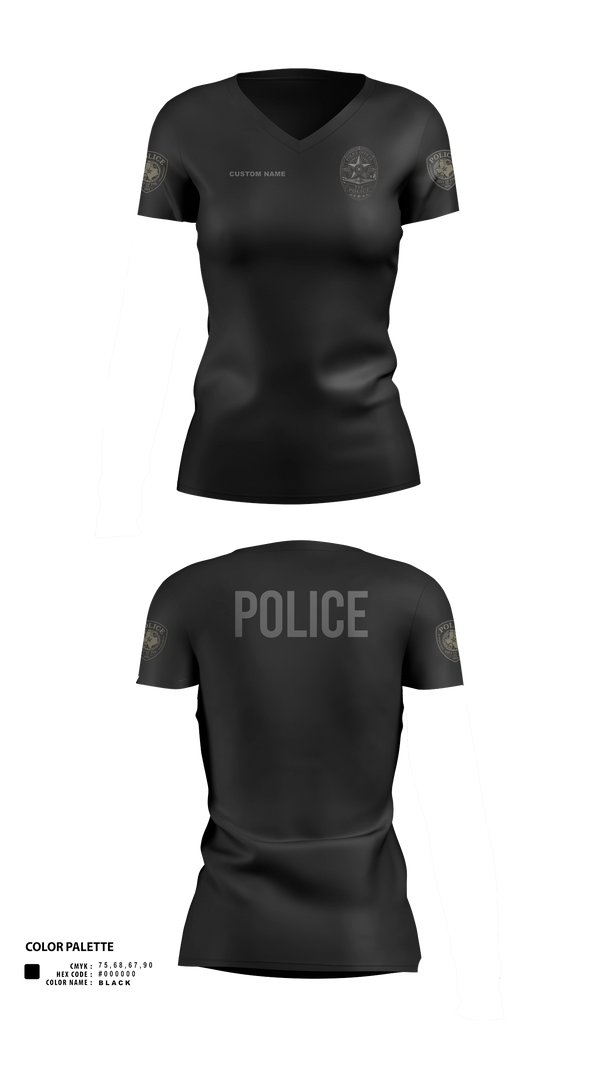 Womens Short Sleeve Vneck Shirt, Tye Police - TX, Police, Teamtime, Team time, sublimation, custom sports apparel, team uniforms, spirit wear, spiritwear, sports uniforms, custom shirts, team store, custom team store, fundraiser sports, apparel fundraiser