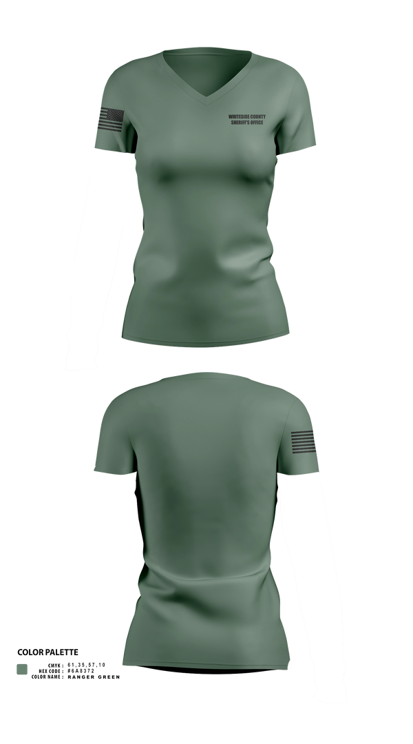Womens Short Sleeve Vneck Shirt, Whiteside County Sheriff's Office, Police, Teamtime, Team time, sublimation, custom sports apparel, team uniforms, spirit wear, spiritwear, sports uniforms, custom shirts, team store, custom team store, fundraiser sports, apparel fundraiser