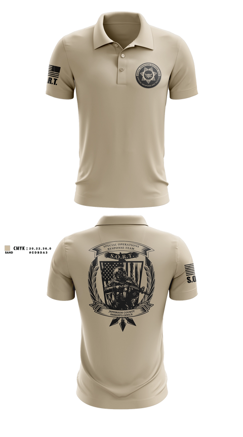 Short Sleeve Performance Polo, Jefferson County Sheriff's Office S.O.R.T., Police, Teamtime, Team time, sublimation, custom sports apparel, team uniforms, spirit wear, spiritwear, sports uniforms, custom shirts, team store, custom team store, fundraiser sports, apparel fundraiser