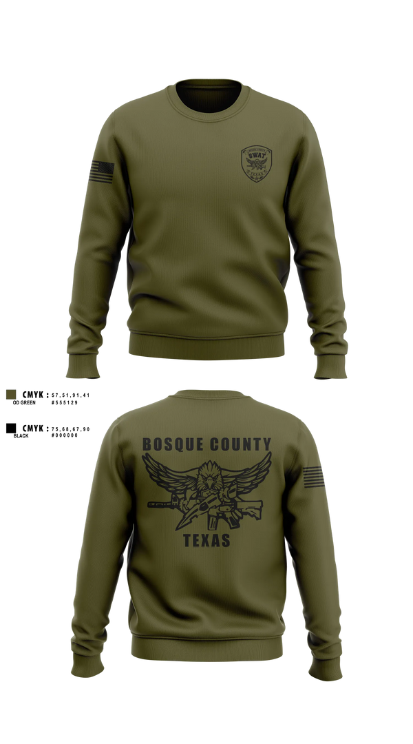Crew Neck Sweatshirt, BOSQUE REGIONAL SWAT TEAM, Police, Teamtime, Team time, sublimation, custom sports apparel, team uniforms, spirit wear, spiritwear, sports uniforms, custom shirts, team store, custom team store, fundraiser sports, apparel fundraiser