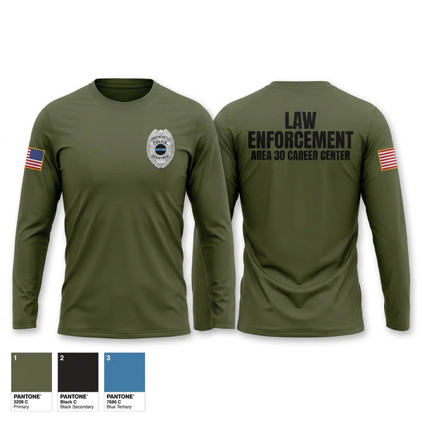 Long Sleeve Performance Shirt, AREA 30 CAREER CENTER LAW ENFORCEMENT, Police, Teamtime, Team time, sublimation, custom sports apparel, team uniforms, spirit wear, spiritwear, sports uniforms, custom shirts, team store, custom team store, fundraiser sports, apparel fundraiser