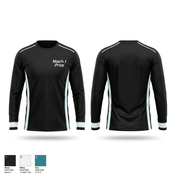 Long Sleeve Performance Shirt, Mach 1 Prep, Track & Field, Teamtime, Team time, sublimation, custom sports apparel, team uniforms, spirit wear, spiritwear, sports uniforms, custom shirts, team store, custom team store, fundraiser sports, apparel fundraiser