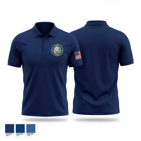 Short Sleeve Performance Polo, NJROTC, Navy, Teamtime, Team time, sublimation, custom sports apparel, team uniforms, spirit wear, spiritwear, sports uniforms, custom shirts, team store, custom team store, fundraiser sports, apparel fundraiser