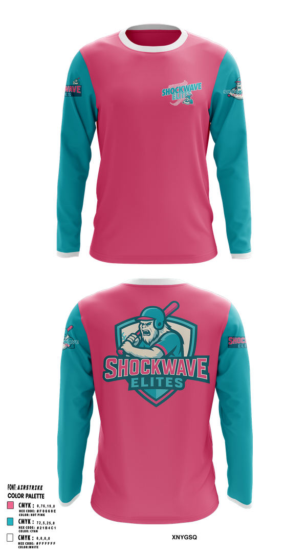 Long Sleeve Performance Shirt, Shockwave Elites, Baseball, Teamtime, Team time, sublimation, custom sports apparel, team uniforms, spirit wear, spiritwear, sports uniforms, custom shirts, team store, custom team store, fundraiser sports, apparel fundraiser