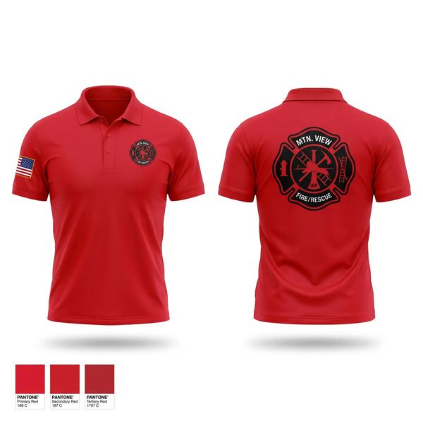 Short Sleeve Performance Polo, Mountain View Fire Department, Fire Department, Teamtime, Team time, sublimation, custom sports apparel, team uniforms, spirit wear, spiritwear, sports uniforms, custom shirts, team store, custom team store, fundraiser sports, apparel fundraiser