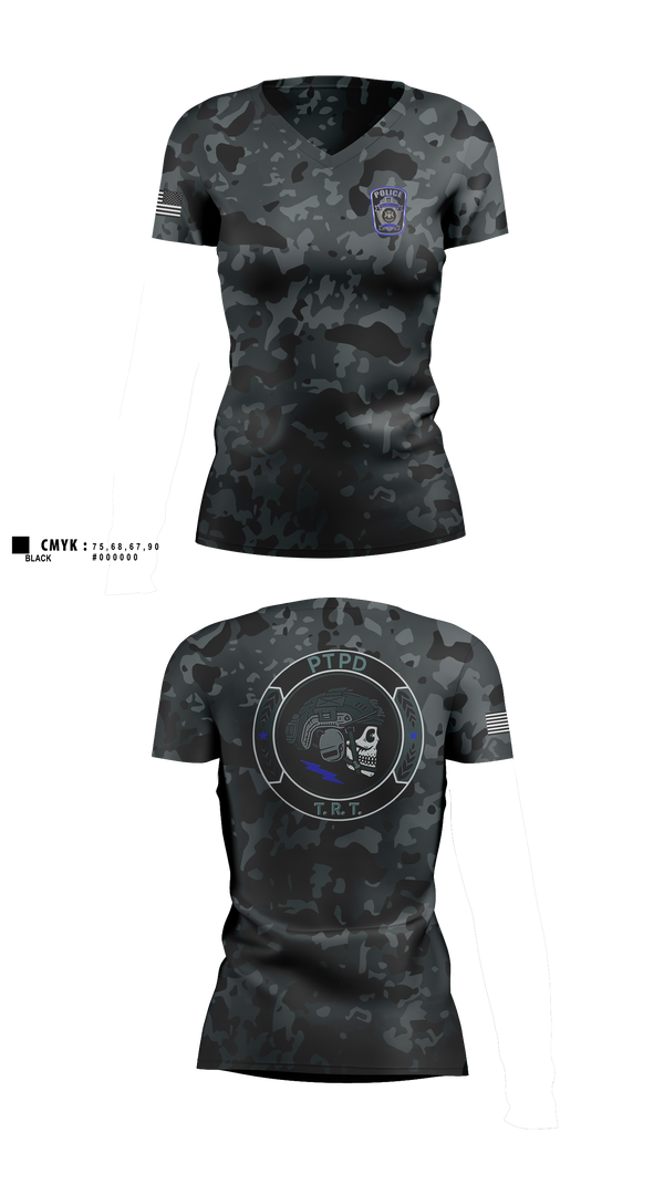 Womens Short Sleeve Vneck Shirt, Prairieville Township police, Police, Teamtime, Team time, sublimation, custom sports apparel, team uniforms, spirit wear, spiritwear, sports uniforms, custom shirts, team store, custom team store, fundraiser sports, apparel fundraiser