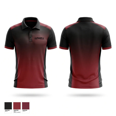 Short Sleeve Performance Polo, Lowell black, Baseball, Teamtime, Team time, sublimation, custom sports apparel, team uniforms, spirit wear, spiritwear, sports uniforms, custom shirts, team store, custom team store, fundraiser sports, apparel fundraiser