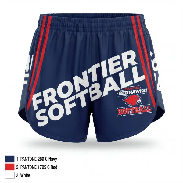 Womens Shorts, Frontier Regional School Softball, Softball, Teamtime, Team time, sublimation, custom sports apparel, team uniforms, spirit wear, spiritwear, sports uniforms, custom shirts, team store, custom team store, fundraiser sports, apparel fundraiser