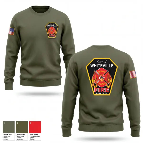Crew Neck Sweatshirt, WHITEVILLE FIRE DEPARTMENT, Fire Department, Teamtime, Team time, sublimation, custom sports apparel, team uniforms, spirit wear, spiritwear, sports uniforms, custom shirts, team store, custom team store, fundraiser sports, apparel fundraiser