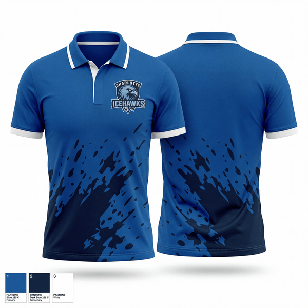 Short Sleeve Performance Polo, Charlotte Icehawks, Ice Hockey, Teamtime, Team time, sublimation, custom sports apparel, team uniforms, spirit wear, spiritwear, sports uniforms, custom shirts, team store, custom team store, fundraiser sports, apparel fundraiser
