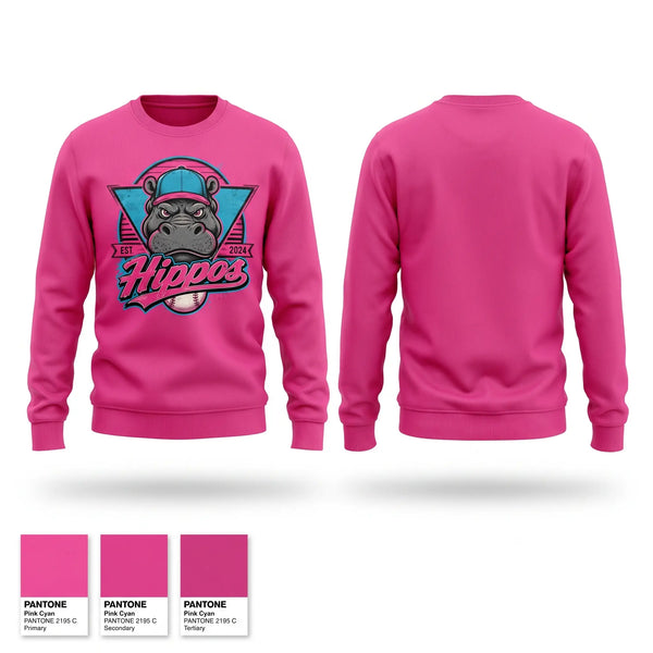 Crew Neck Sweatshirt, Lone star hippos, Baseball, Teamtime, Team time, sublimation, custom sports apparel, team uniforms, spirit wear, spiritwear, sports uniforms, custom shirts, team store, custom team store, fundraiser sports, apparel fundraiser